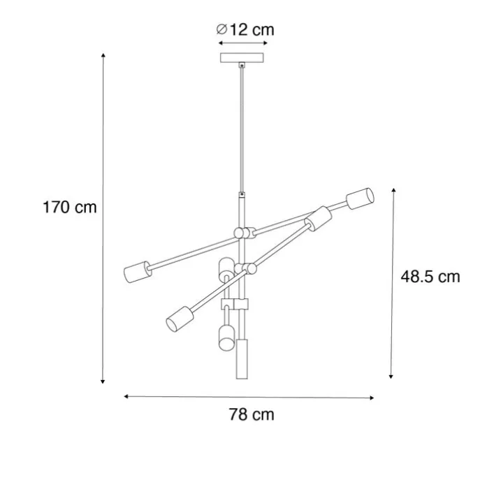 Industrielle Hängelampe dunkelbronze 6-flammig – Sydney