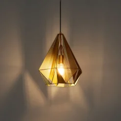 Industrielle Hängelampe Gold mit Netz - Karkasse