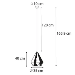 Industrielle Hängelampe Gold mit Netz - Karkasse