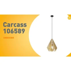 Industrielle Hängelampe Gold mit Netz - Karkasse