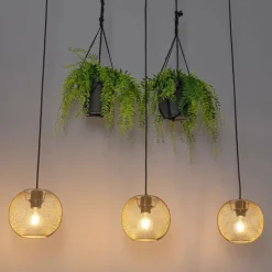 Industrielle Hängelampe gold 3-flammig - Flor