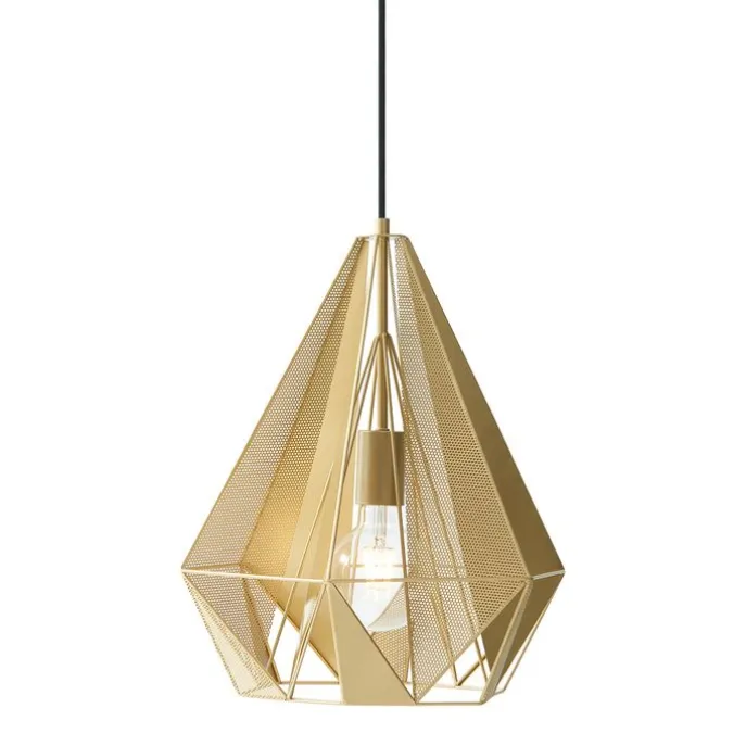 Industrielle Hängelampe Gold mit Netz 3-flammig – Karkasse