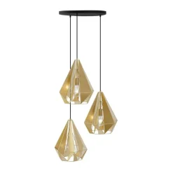 Industrielle Hängelampe Gold mit Netz 3-flammig – Karkasse