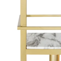 Industrielle Hängelampe gold mit Marmor und Gestell 4-flammig - Cage Rack