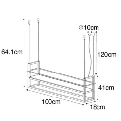 Industrielle Hängelampe gold mit Marmor und Gestell 4-flammig - Cage Rack
