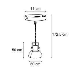 Industrielle Hängelampe grau 50 cm - Samia Sabo