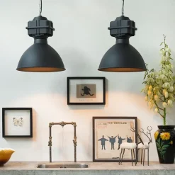 Industrielle Hängelampe klein matt schwarz - Sicko
