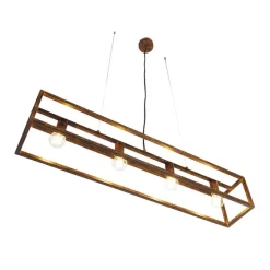 Industrielle Hängelampe rostbraun 4-Licht - Käfig