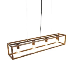 Industrielle Hängelampe rostbraun 4-Licht - Käfig