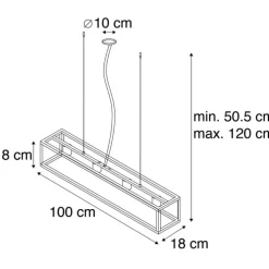 Industrielle Hängelampe rostbraun 4-Licht - Käfig