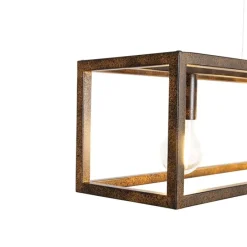 Industrielle Hängelampe rostbraun 4-Licht - Käfig