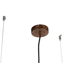 Industrielle Hängelampe rostbraun 4-Licht - Käfig