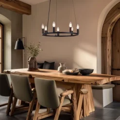 Industrielle Hängelampe schwarz 7-flammig - Knight