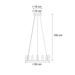Industrielle Hängelampe schwarz 7-flammig - Knight