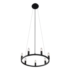 Industrielle Hängelampe schwarz 7-flammig - Knight