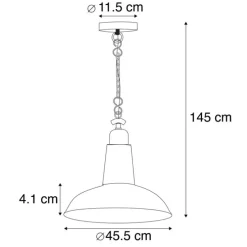 Industrielle Hängelampe schwarz - Warrior