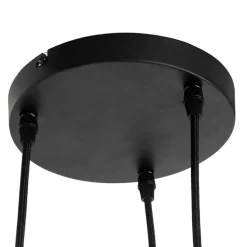 Industrielle Hängelampe schwarz mit runden 3-Lichtern aus Beton - Pedra