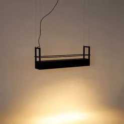 Industrielle Hängelampe schwarz mit Gestell 4-flammig GU10 - Cage Rack