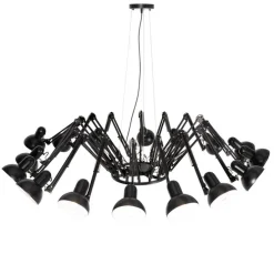 Industrielle Hängelampe schwarz 16-flammig verstellbar - Hobby Spinne