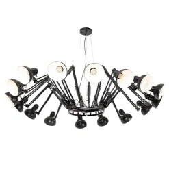 Industrielle Hängelampe schwarz 16-flammig verstellbar - Hobby Spinne