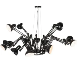 Industrielle Hängelampe schwarz 16-flammig verstellbar - Hobby Spinne