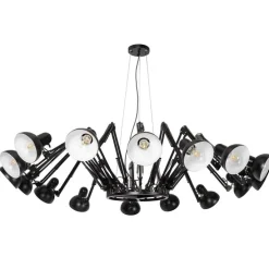 Industrielle Hängelampe schwarz 16-flammig verstellbar - Hobby Spinne