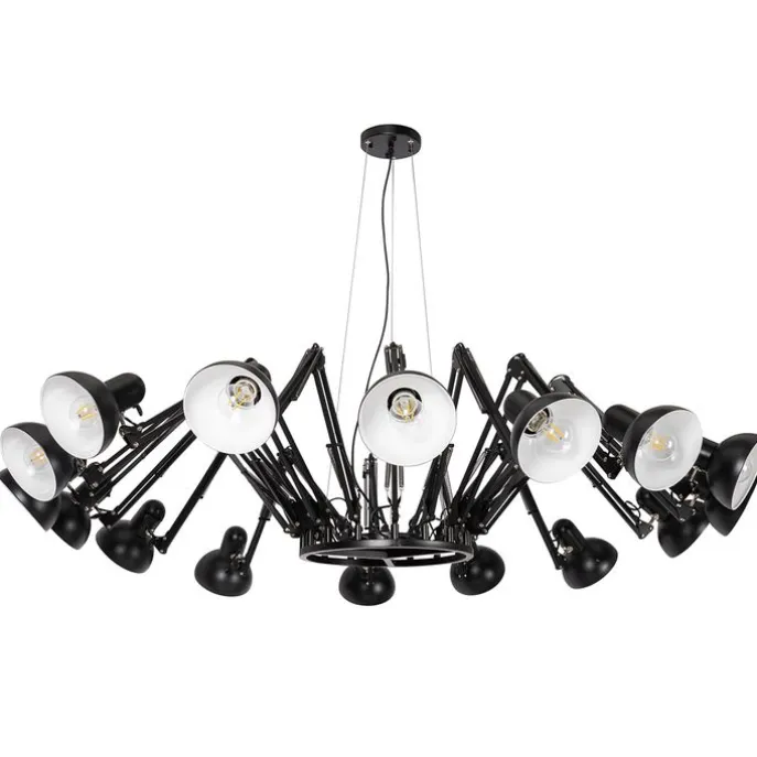 Industrielle Hängelampe schwarz 16-flammig verstellbar - Hobby Spinne