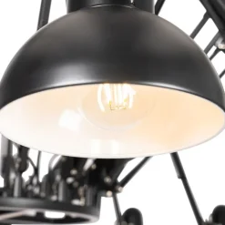 Industrielle Hängelampe schwarz 16-flammig verstellbar - Hobby Spinne