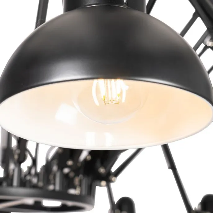 Industrielle Hängelampe schwarz 16-flammig verstellbar - Hobby Spinne