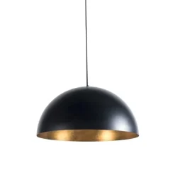 Industrielle Hängelampe schwarz mit Gold 50 cm - Magna Eco