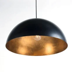 Industrielle Hängelampe schwarz mit Gold 50 cm - Magna Eco
