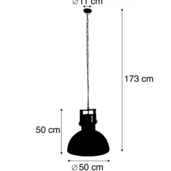 Industrielle Hängelampe schwarz mit Mangoholz - Mangos
