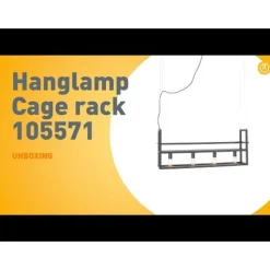 Industrielle Hängelampe schwarz mit Gestell 4-flammig - Cage Rack