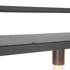 Industrielle Hängelampe schwarz mit Gestell 4-flammig - Cage Rack