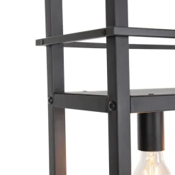 Industrielle Hängelampe schwarz mit Gestell 4-flammig - Cage Rack