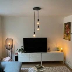 Industrielle Hängelampe schwarz 3-flammig - Facil