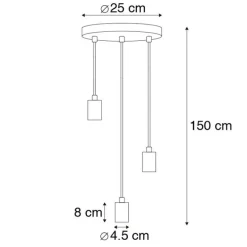 Industrielle Hängelampe schwarz 3-flammig - Facil
