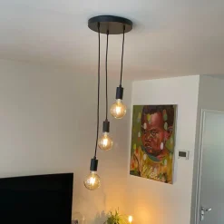 Industrielle Hängelampe schwarz 3-flammig - Facil