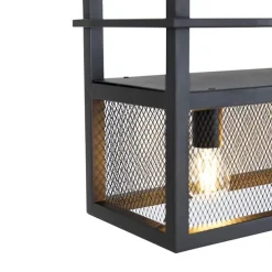 Industrielle Hängelampe schwarz mit Mesh 4-flammig - Cage Rack