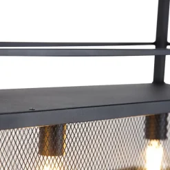 Industrielle Hängelampe schwarz mit Mesh 4-flammig - Cage Rack