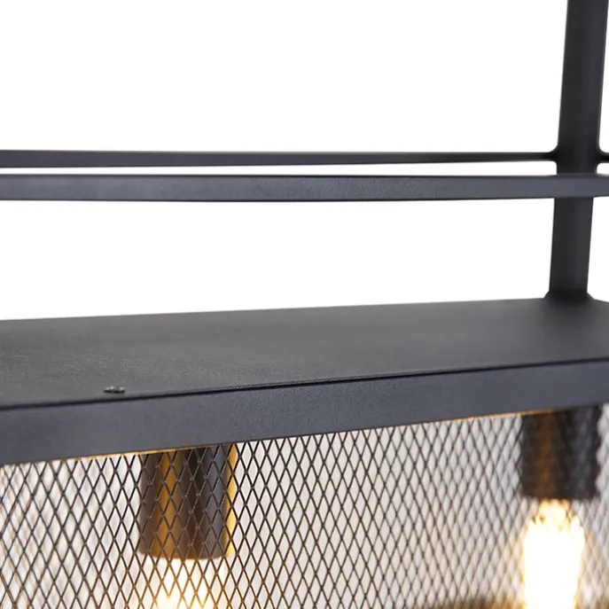 Industrielle Hängelampe schwarz mit Mesh 4-flammig - Cage Rack