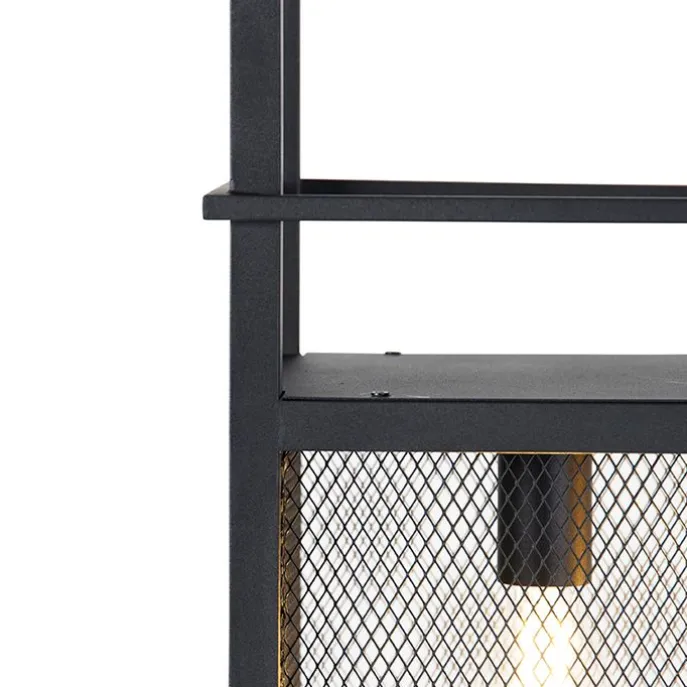 Industrielle Hängelampe schwarz mit Mesh 4-flammig - Cage Rack