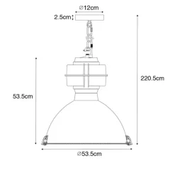 Industrielle Hängelampe schwarz 53,5 cm - Sicko