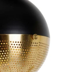 Industrielle Hängelampe schwarz mit Messing 5 Lichter - Haicha