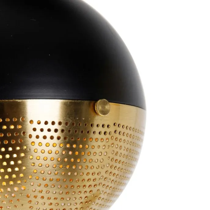 Industrielle Hängelampe schwarz mit Messing 5 Lichter - Haicha