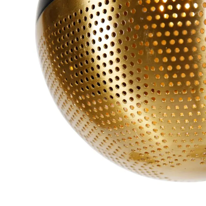 Industrielle Hängelampe schwarz mit Messing 5 Lichter - Haicha