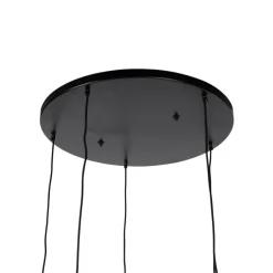 Industrielle Hängelampe schwarz mit Messing 5 Lichter - Haicha