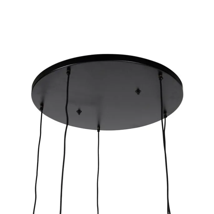 Industrielle Hängelampe schwarz mit Messing 5 Lichter - Haicha