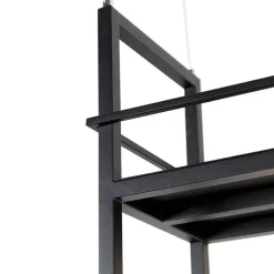 Industrielle Hängelampe schwarz mit Gestell groß 4-flammig - Cage Rack
