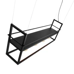 Industrielle Hängelampe schwarz mit Gestell groß 4-flammig - Cage Rack